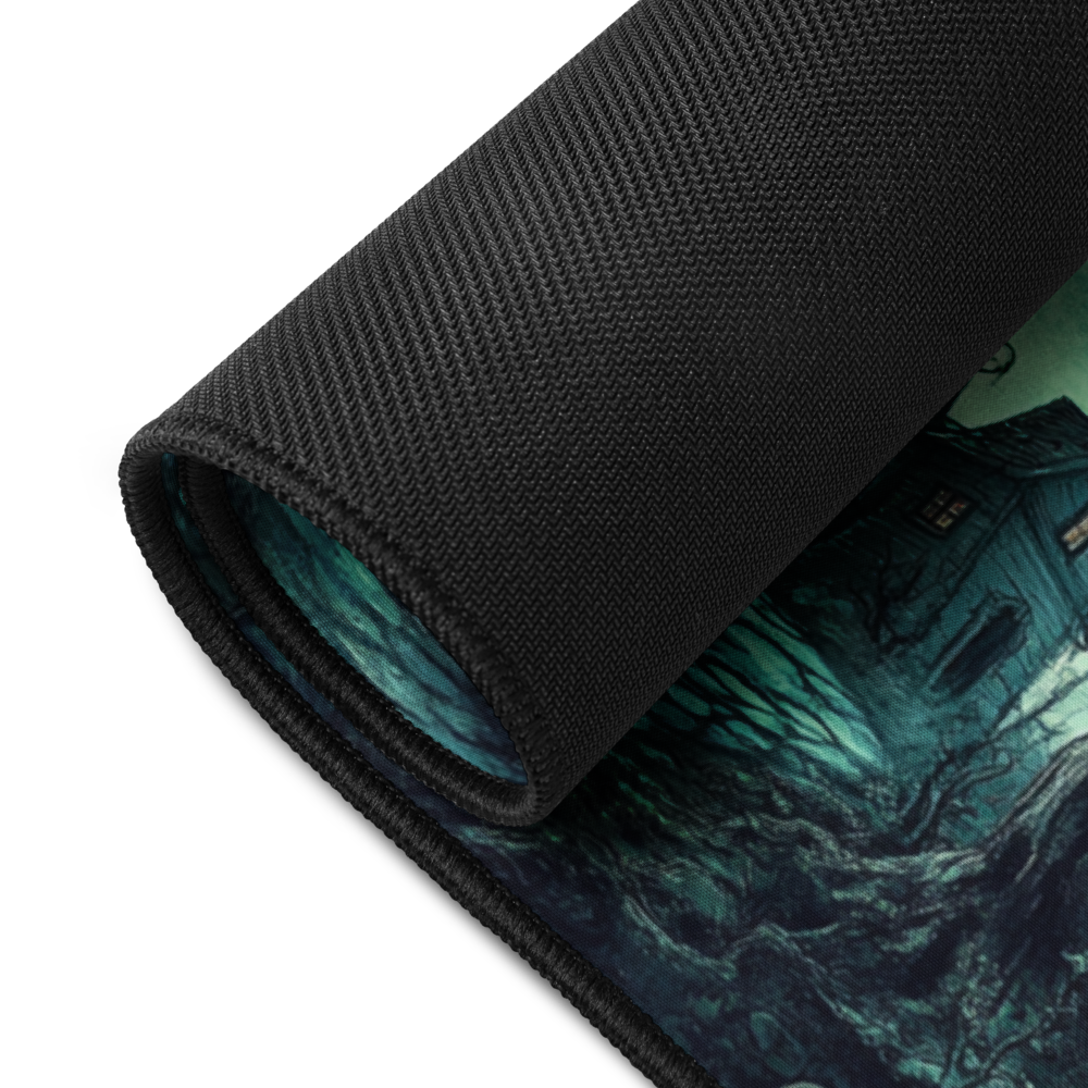 Moonlit Haunted Village Desk Mat